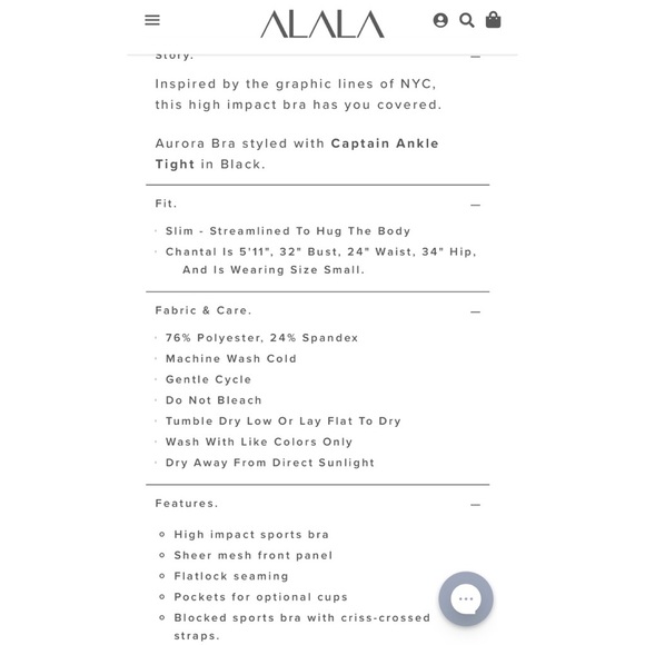 NWT Alala Aurora Sports Bra in Black - Picture 7 of 11